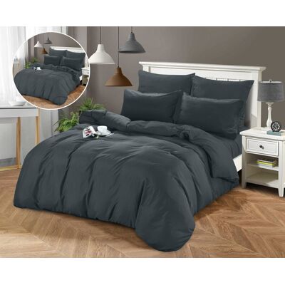 COTTON MARKET Komplet Pościeli Szarej Dwuosobowej 160x200 Z 2 Poszewkami 70x80 COTTON MARKET Komplet Pościeli Szarej Dwuosobowej 160x200 Z 2 Poszewkami 70x80