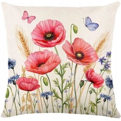 eCarla Lniana Poszewka Na Poduszkę 45 X 45 Cm Z Motywem Wiosennym Maki Pod217 eCarla Lniana Poszewka Na Poduszkę 45 X 45 Cm Z Motywem Wiosennym Maki Pod217