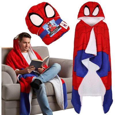 sarcia.eu MARVEL Spider-Man CIEPŁA narzutka, GRUBY koc z kapturem, KOCOBLUZA SHERPA 120x150cm OEKO-TEX sarcia.eu MARVEL Spider-Man CIEPŁA narzutka, GRUBY koc z kapturem, KOCOBLUZA SHERPA 120x150cm OEKO-TEX