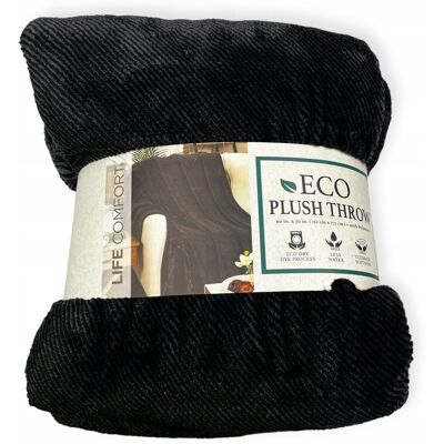inna (Inny) Miękki ciepły czarny koc ECO PLUSH THROW inna (Inny) Miękki ciepły czarny koc ECO PLUSH THROW