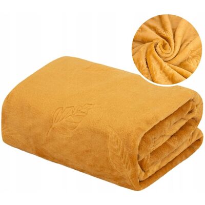 Domarex MIĘKKI KOC NARZUTA PLED NA ŁÓŻKO 130x170 CM MIKROFIBRA SOFT ZŁOTY MIODOWY Domarex MIĘKKI KOC NARZUTA PLED NA ŁÓŻKO 130x170 CM MIKROFIBRA SOFT ZŁOTY MIODOWY