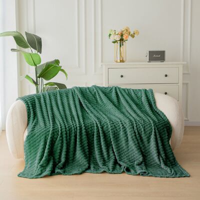 eStilex Miękki Koc Szachownica 160X200 - Ciemnozielony eStilex Miękki Koc Szachownica 160X200 - Ciemnozielony