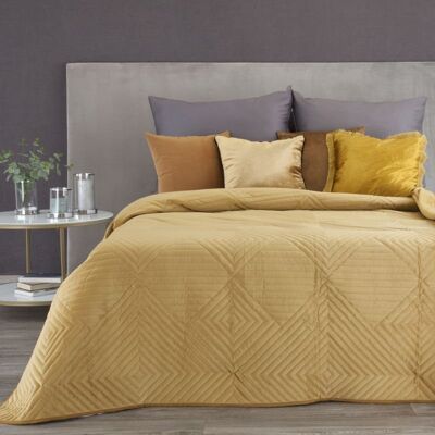 Eurofirany Miodowa narzuta velvetowa miękka pikowana 200X220 SOFIA Eurofirany Miodowa narzuta velvetowa miękka pikowana 200X220 SOFIA