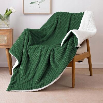MIULEE Koc Termiczny z flaneli i wełny jagnięcej polarowy 125x150cm Zielony MIULEE Koc Termiczny z flaneli i wełny jagnięcej polarowy 125x150cm Zielony