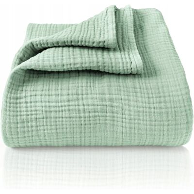 Inny producent Muślinowa narzuta klasy premium, 100% bawełna, 180 x 220 cm, Jasnozielony Inny producent Muślinowa narzuta klasy premium, 100% bawełna, 180 x 220 cm, Jasnozielony