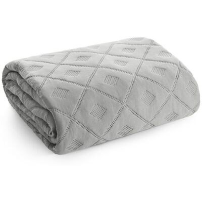 DESIGN 91 Narzuta 200x220 Alara srebrna romby pikowana D91 DESIGN 91 Narzuta 200x220 Alara srebrna romby pikowana D91