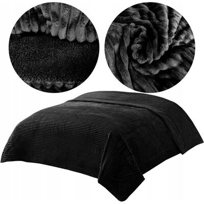 Mesa Narzuta 200x220 KOC dwustronna mikrofibra prążki CAPRI SCzarny Mesa Narzuta 200x220 KOC dwustronna mikrofibra prążki CAPRI SCzarny