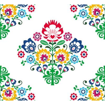 Detexpol Narzuta dekoracyjna 170x210 K 31 Łowicka kwiaty biała kolorowa Holland 2 Detexpol Narzuta dekoracyjna 170x210 K 31 Łowicka kwiaty biała kolorowa Holland 2