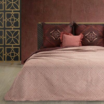 Narzuta dekoracyjna 220x240 Morocco ceglasta z makosatyny bawełnianej z motywem folk Terra Eurofirany Narzuta dekoracyjna 220x240 Morocco ceglasta z makosatyny bawełnianej z motywem folk Terra Eurofirany