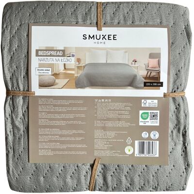 Narzuta dekoracyjna Smukee 220x200 szara Narzuta dekoracyjna Smukee 220x200 szara