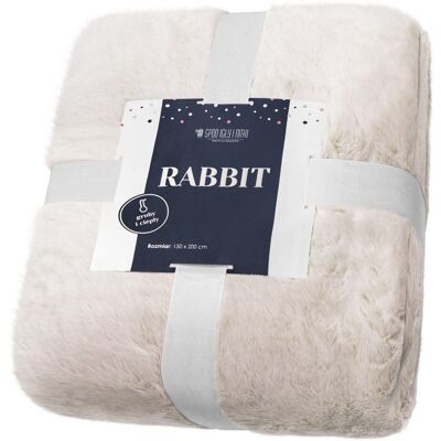 Narzuta/Koc 150x200 cm włochacz Rabbit beżowy futrzak Spod Igły i Nitki Narzuta/Koc 150x200 cm włochacz Rabbit beżowy futrzak Spod Igły i Nitki