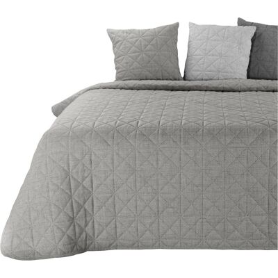 Eurofirany Narzuta Lnianopodobna, 220X240, Szara Pikowana W Geometryczny Wzór, Njb-03 Eurofirany Narzuta Lnianopodobna, 220X240, Szara Pikowana W Geometryczny Wzór, Njb-03