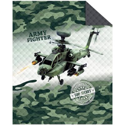 Detexpol Narzuta młodzieżowa pikowana, wzór helikopter wojskowy, 170x210 cm Detexpol Narzuta młodzieżowa pikowana, wzór helikopter wojskowy, 170x210 cm