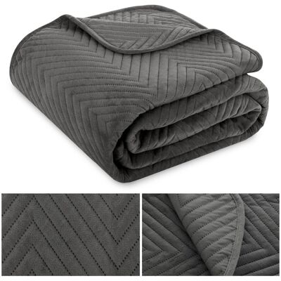 Lozkoholicy.pl NARZUTA na łóżko kanapę 170x210 WELUROWA velvet pikowana kapa Caden GRAFIT Lozkoholicy.pl NARZUTA na łóżko kanapę 170x210 WELUROWA velvet pikowana kapa Caden GRAFIT