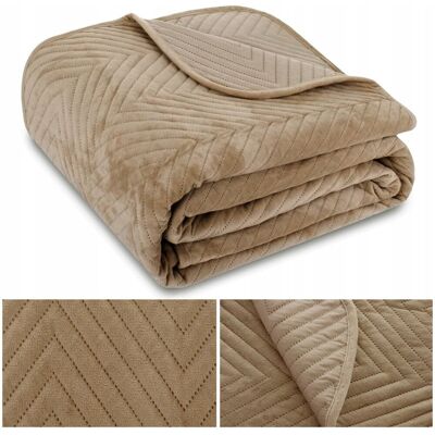 Lozkoholicy.pl NARZUTA na łóżko kanapę 200x220 WELUROWA velvet pikowana kapa Caden BEŻOWA Lozkoholicy.pl NARZUTA na łóżko kanapę 200x220 WELUROWA velvet pikowana kapa Caden BEŻOWA