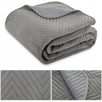 Lozkoholicy.pl NARZUTA na łóżko kanapę 200x220 WELUROWA velvet pikowana kapa Caden SZARA Lozkoholicy.pl NARZUTA na łóżko kanapę 200x220 WELUROWA velvet pikowana kapa Caden SZARA