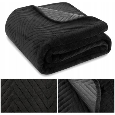 Lozkoholicy.pl NARZUTA na łóżko kanapę 220x240 WELUROWA velvet pikowana kapa Caden CZARNA Lozkoholicy.pl NARZUTA na łóżko kanapę 220x240 WELUROWA velvet pikowana kapa Caden CZARNA