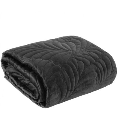 Eurofirany Narzuta z velvetu - Czarna - 170x210cm - Unisex Eurofirany Narzuta z velvetu - Czarna - 170x210cm - Unisex