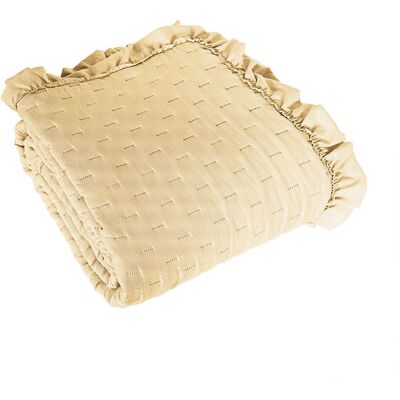 Markizeta Narzuta Savola z falbaną 200x220 beżowa Markizeta Narzuta Savola z falbaną 200x220 beżowa