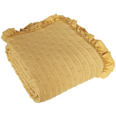 Markizeta Narzuta Savola z falbaną 200x220 musztardowa Markizeta Narzuta Savola z falbaną 200x220 musztardowa
