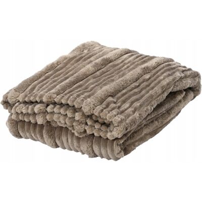 Inny producent Narzuta szara w prążek 130x170cm Inny producent Narzuta szara w prążek 130x170cm
