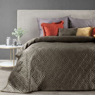 Eurofirany Narzuta velvet pikowana HOTPRESS 220X240 BRĄZ ARIEL Eurofirany Narzuta velvet pikowana HOTPRESS 220X240 BRĄZ ARIEL