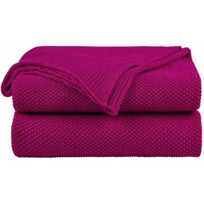 Inny producent PICCOCASA Koc Bawełniany Lekki Dekoracyjny Na Kanapę Fuksja 127x152 cm Inny producent PICCOCASA Koc Bawełniany Lekki Dekoracyjny Na Kanapę Fuksja 127x152 cm