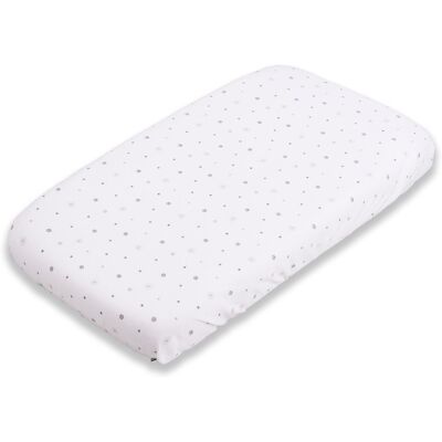 BabyMatex Podkład higieniczny 60x120x10 jersey biały kwiaty nieprzemakalne prześcieradło z gumką do łóżeczek przystawnych BabyMatex Podkład higieniczny 60x120x10 jersey biały kwiaty nieprzemakalne prześcieradło z gumką do łóżeczek przystawnych