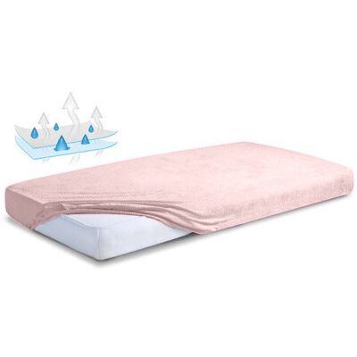 BabyMatex Podkład higieniczny 70x140x10 frotte różowy jasny nieprzemakalne prześcieradło z gumką do łóżeczek przystawnych BabyMatex Podkład higieniczny 70x140x10 frotte różowy jasny nieprzemakalne prześcieradło z gumką do łóżeczek przystawnych