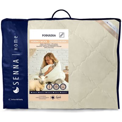 INTER WIDEX Sp. z o. o. Poduszka 70×80 MERINO WOOL Wełna z Merynosów Krem - 70×80 INTER WIDEX Sp. z o. o. Poduszka 70×80 MERINO WOOL Wełna z Merynosów Krem - 70×80