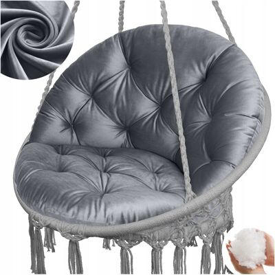 Domarex Poduszka Na Huśtawkę Wiszącą Fotel Bocianie Gniazdo Velvet Szary Do Domu Domarex Poduszka Na Huśtawkę Wiszącą Fotel Bocianie Gniazdo Velvet Szary Do Domu