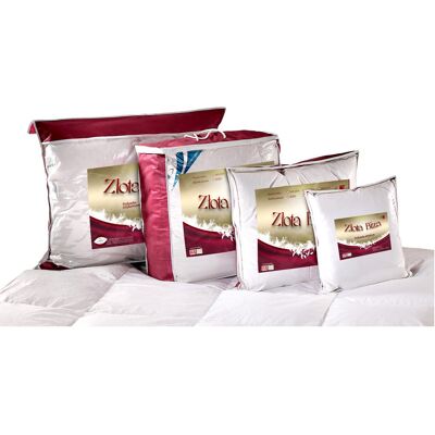 AMW Poduszka puchowa 70x80 Złota Biza 1000g biała naturalny wsad 100% bawełna Inlet AMW Poduszka puchowa 70x80 Złota Biza 1000g biała naturalny wsad 100% bawełna Inlet
