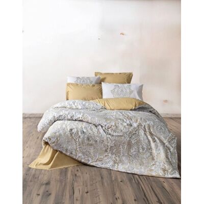 Inny producent Pościel 100% bawełna 22 Owce - BOHEM szary + musztarda kołdra 160x200 + poszewka + prześcieradło Inny producent Pościel 100% bawełna 22 Owce - BOHEM szary + musztarda kołdra 160x200 + poszewka + prześcieradło