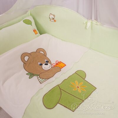 Pościel 100x135 Bears misiaczki jasno zielona z ochraniaczem BabyMatex Pościel 100x135 Bears misiaczki jasno zielona z ochraniaczem BabyMatex