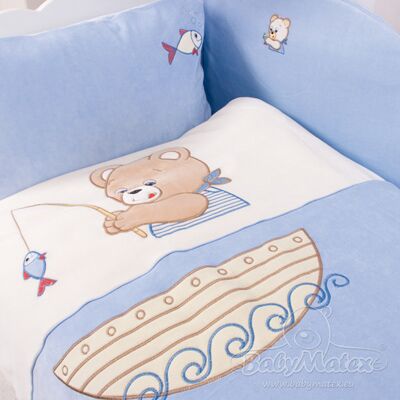Pościel 100x135 Bears misiaczki niebieska z ochraniaczem BabyMatex Pościel 100x135 Bears misiaczki niebieska z ochraniaczem BabyMatex