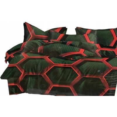 GMK Pościel 200x220 + 2 poduszki 70x80 +prześcieradło heksagon, satyna- bawełna GMK Pościel 200x220 + 2 poduszki 70x80 +prześcieradło heksagon, satyna- bawełna