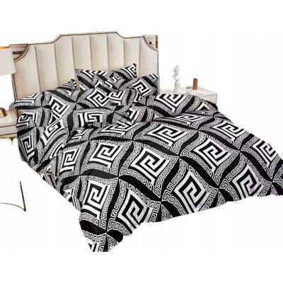 GMK Pościel 200x220 cm + 2 poduszki 70x80 cm, czarno biała, satyna bawełniana GMK Pościel 200x220 cm + 2 poduszki 70x80 cm, czarno biała, satyna bawełniana