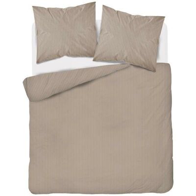 Detexpol Pościel adamaszkowa 160x200 taupe beżowa ciemna jednobarwna paski 1 cm Pure Detexpol Pościel adamaszkowa 160x200 taupe beżowa ciemna jednobarwna paski 1 cm Pure