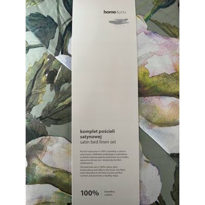 Inny producent Pościel bawełna satynowa 160x200 zielona w kwiaty Home & You 100% bawełna Inny producent Pościel bawełna satynowa 160x200 zielona w kwiaty Home & You 100% bawełna