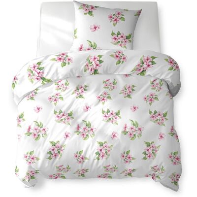 Detexpol Pościel bawełniana 140x200 biała w różowe kwiaty – 5766 A – Cotton Bloom Detexpol Pościel bawełniana 140x200 biała w różowe kwiaty – 5766 A – Cotton Bloom