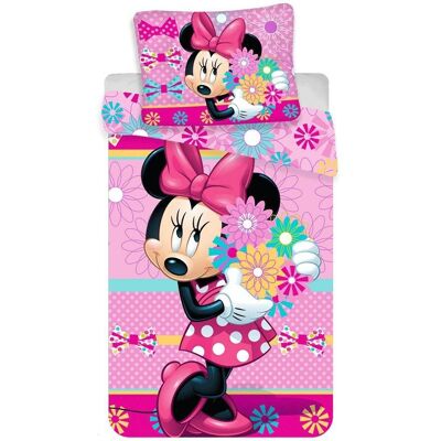 Jerry Fabrics Pościel bawełniana 140x200 Myszka Mini Minnie Mouse kwiaty poszewka 70x90 Jerry Fabrics Pościel bawełniana 140x200 Myszka Mini Minnie Mouse kwiaty poszewka 70x90