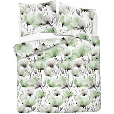 Detexpol Pościel bawełniana 160x200 biała w akwarelowe zielone kwiaty - 5762 B - Floral Harmony Detexpol Pościel bawełniana 160x200 biała w akwarelowe zielone kwiaty - 5762 B - Floral Harmony