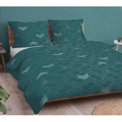 FAN Pościel Bawełniana 160x200 Turkusowa Biała Heksagonalna Elegancja FAN Pościel Bawełniana 160x200 Turkusowa Biała Heksagonalna Elegancja