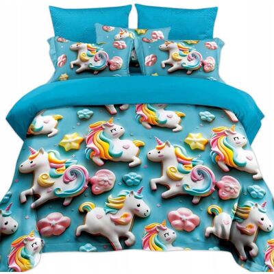 Inny producent POŚCIEL KOMPLET POŚCIELI 160x200 + 2 POSZEWKI NA PODUSZKI JEDNOROŻEC BAJKA Inny producent POŚCIEL KOMPLET POŚCIELI 160x200 + 2 POSZEWKI NA PODUSZKI JEDNOROŻEC BAJKA