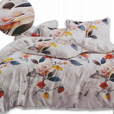Inny producent Pościel Kwiaty Biała Komplet Pościeli 160x200 Dwie Poszewki Na Poduszki Inny producent Pościel Kwiaty Biała Komplet Pościeli 160x200 Dwie Poszewki Na Poduszki