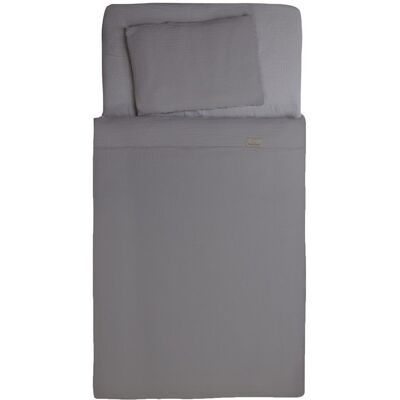 Pościel muślinowa 100x135 Muslin szara z ochraniaczem BabyMatex Pościel muślinowa 100x135 Muslin szara z ochraniaczem BabyMatex