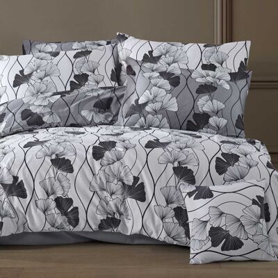 Darymex Pościel bawełniana 200x220 satyna 100% BAWEŁNA czarny biel liście miłorzębu Darymex Pościel bawełniana 200x220 satyna 100% BAWEŁNA czarny biel liście miłorzębu