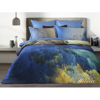 LUXURY S.C. Pościel satynowa 220x200 niebieska chabrowa żółta Lusso D44 poszewki 2x70/80 2x 50/60 prześcieradło 220x240 LUXURY S.C. Pościel satynowa 220x200 niebieska chabrowa żółta Lusso D44 poszewki 2x70/80 2x 50/60 prześcieradło 220x240