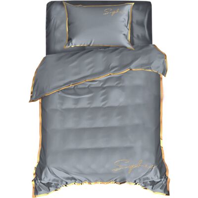Cotton World Pościel Z Haftem 140X200 Soft Szara 2838 Cotton World Pościel Z Haftem 140X200 Soft Szara 2838