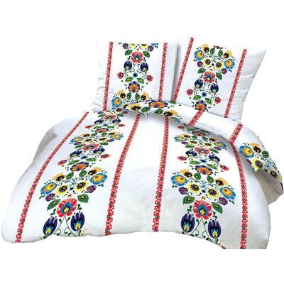 FAN Pościel Z Kory 100% Bawełna 160x200 Wzór Łowicki Czerwony FAN Pościel Z Kory 100% Bawełna 160x200 Wzór Łowicki Czerwony